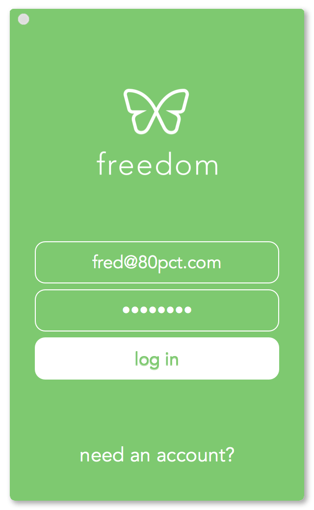 A screenshot showing the login screen with a username and password field