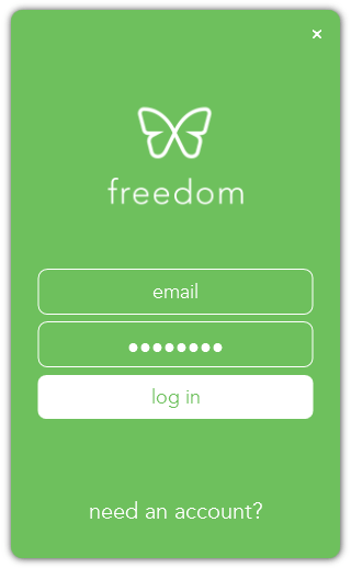A screenshot showing the login screen with a username and password field